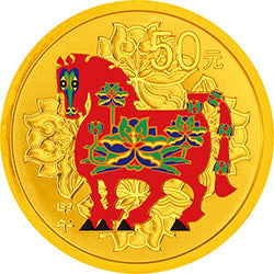 2014中國甲午（馬）年金銀紀念幣1-10盎司圓形金質彩色紀念幣