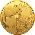 2020中國庚子（鼠）年金銀紀念幣500克圓形金質紀念幣