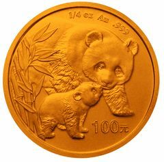2004版熊貓貴金屬紀念幣1-4盎司圓形金質紀念幣