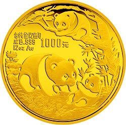 1991版熊貓12盎司金質紀念幣