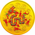 2012中國壬辰（龍）年金銀紀念幣5盎司圓形金質彩色紀念幣