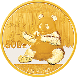 2017版熊貓金銀紀念幣30克圓形金質紀念幣