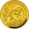 1990版熊貓金銀鉑紀念幣1-2盎司圓形金質紀念幣(P)