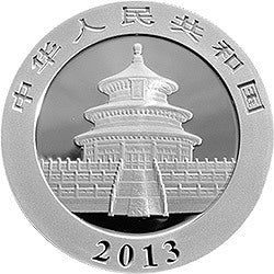 2013版熊貓金銀紀念幣1盎司圓形銀質紀念幣 - 圖片 2