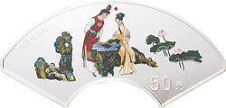 2000中國古典文學名著——《紅樓夢》彩色金銀紀念幣（第1組）5盎司扇形彩色銀質紀念幣