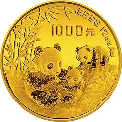 1995版熊貓12盎司金質紀念幣