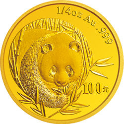 2003版熊貓貴金屬紀念幣1-4盎司圓形金質紀念幣