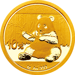 2017版熊貓金銀紀念幣1克圓形金質紀念幣