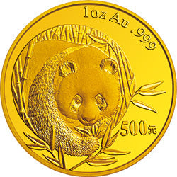 2003版熊貓貴金屬紀念幣1盎司圓形金質紀念幣
