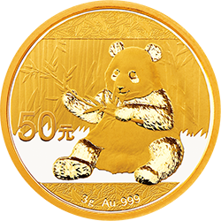 2017版熊貓金銀紀念幣3克圓形金質紀念幣