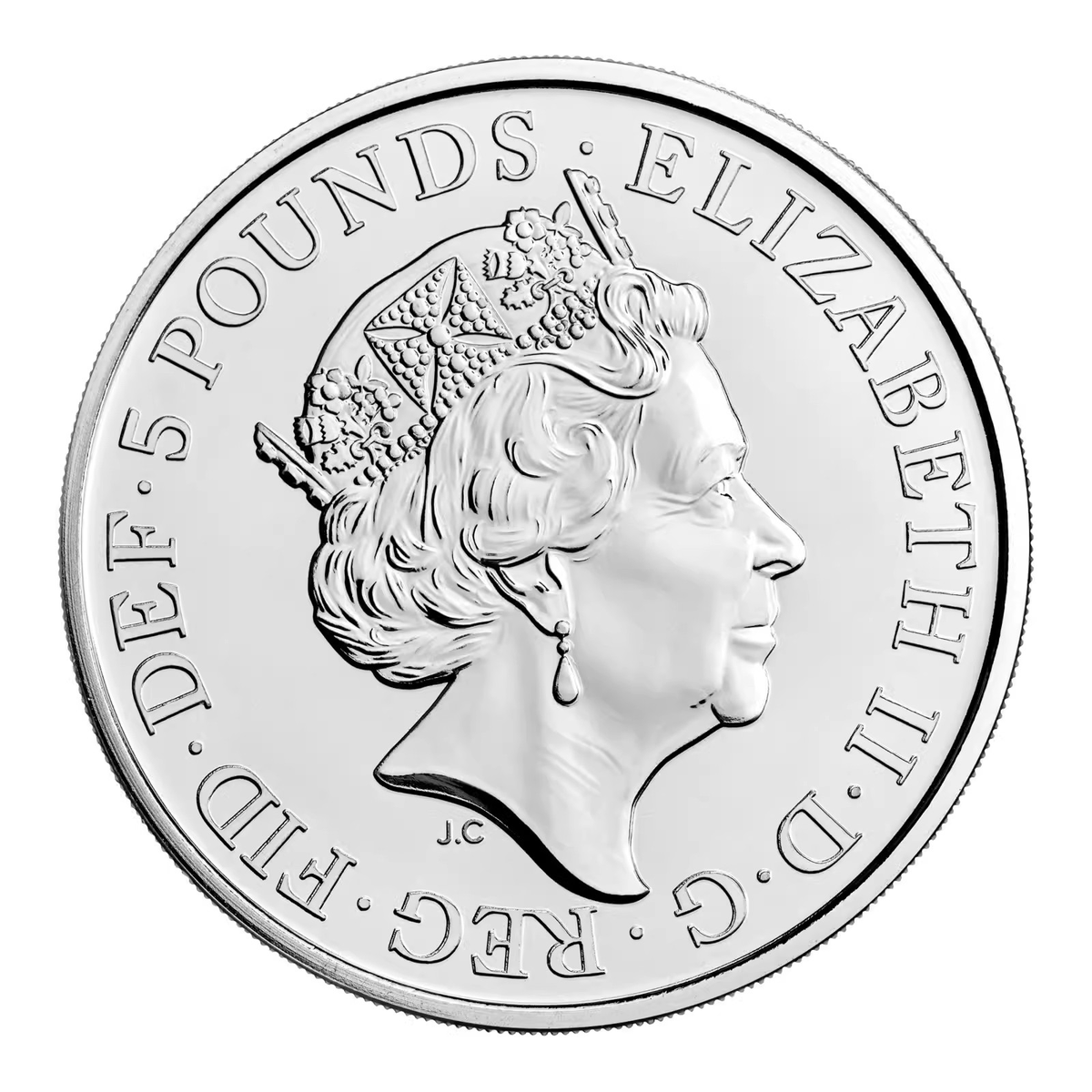 2022年英國發行都鐸王朝神獸系列-英格蘭獅子5英鎊銅鎳紀念幣卡裝 - 圖片 2