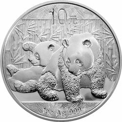 2010版熊貓金銀紀念幣1盎司銀質紀念幣