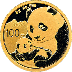 2019版熊貓金銀紀念幣8克圓形金質紀念幣