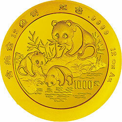 1994版熊貓金銀鉑及雙金屬紀念幣12盎司圓形金質紀念幣