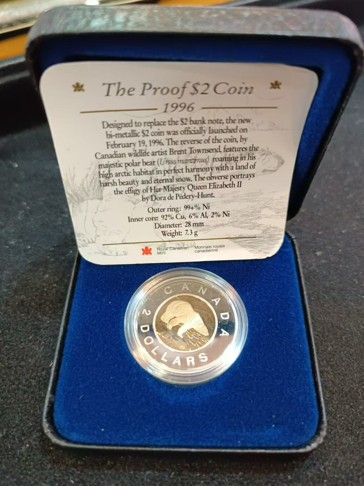 1996加拿大北極熊$2紀念幣