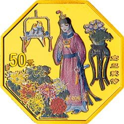 2000中國古典文學名著——《紅樓夢》彩色金銀紀念幣（第1組）1/2盎司彩色紀念金幣