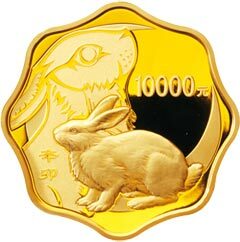 2011中國辛卯（兔）年金銀紀念幣1公斤梅花形精製金質紀念幣