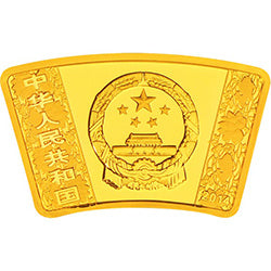 2014中國甲午（馬）年金銀紀念幣1-3盎司扇形金質紀念幣 - 圖片 2