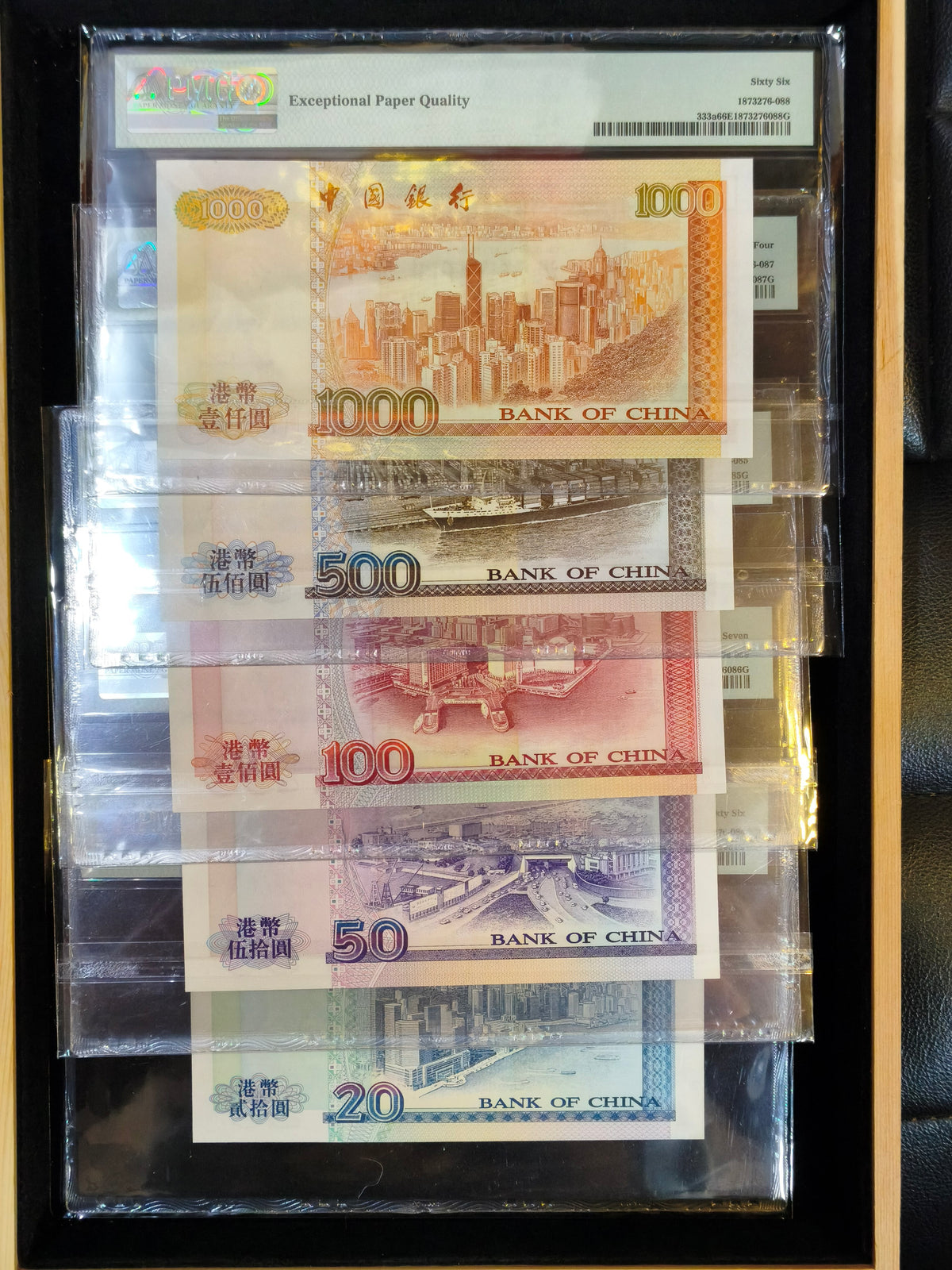 香港同號紙幣套裝（含 1000 元、500 元、100 元、50 元、20 元，尾號 013） - 圖片 2