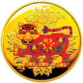 2010中國庚寅（虎）年金銀紀念幣5盎司圓形金質彩色紀念幣