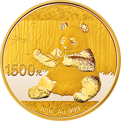 2017版熊貓金銀紀念幣100克圓形金質紀念幣