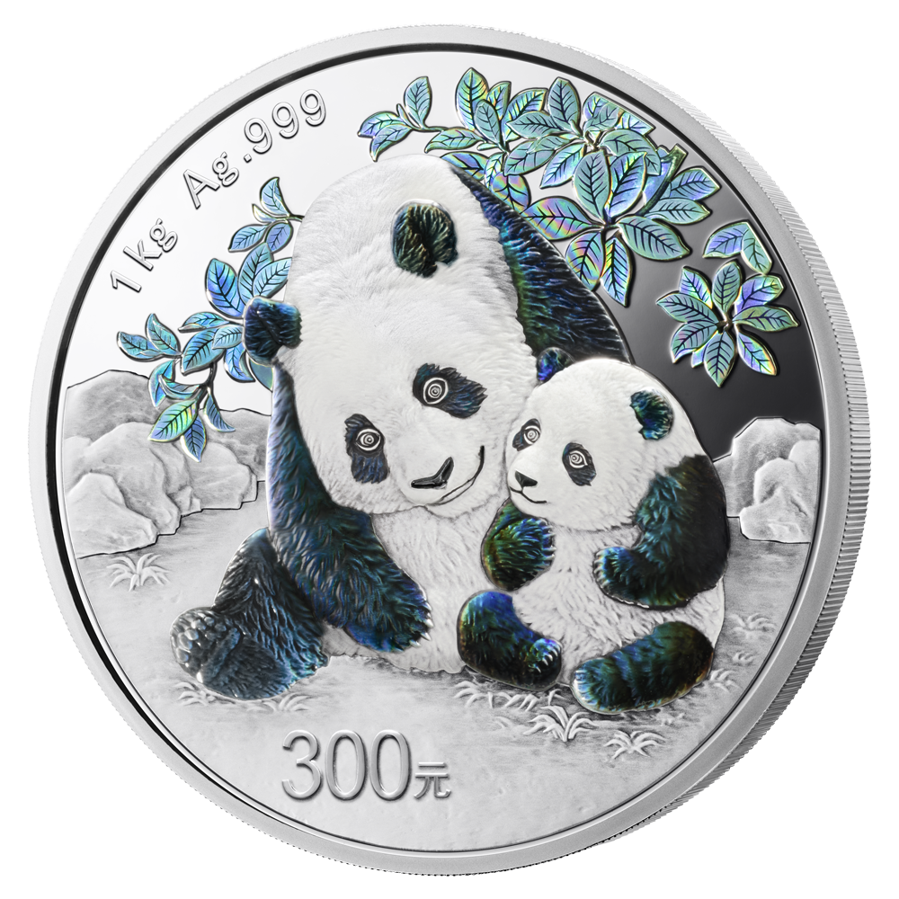 2024版熊貓貴金屬紀念幣1公斤圓形銀質紀念幣