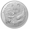 2005版熊貓貴金屬紀念幣5盎司銀幣