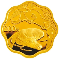 2009中國己醜（牛）年1-2盎司梅花形紀念金幣