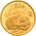 2019中國己亥（豬）年金銀紀念幣3克圓形金質紀念幣