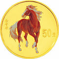 2002中國壬午（馬）年金銀紀念幣1-10盎司圓形彩色金質紀念幣