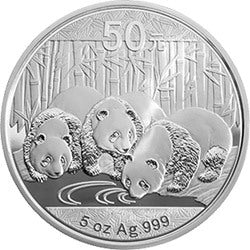 2013版熊貓金銀紀念幣5盎司圓形銀質紀念幣
