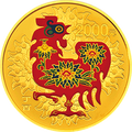 2017中國丁酉（雞）年金銀紀念幣150克圓形金質彩色紀念幣