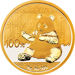 2017版熊貓金銀紀念幣8克圓形金質紀念幣