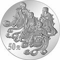 2001中國石窟藝術（敦煌）金銀紀念幣5盎司高浮雕銀質紀念幣