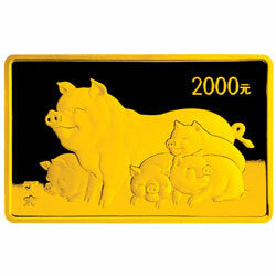 2007中國丁亥（豬）年金銀紀念幣5盎司長方形金質紀念幣