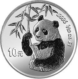 1995版熊貓1/10盎司鉑質紀念幣