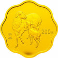 2003中國癸未（羊）年金銀紀念幣1-2盎司梅花形金質紀念幣