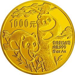 1988版熊貓12盎司金質紀念幣
