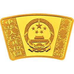 2017中國丁酉（雞）年金銀紀念幣10克扇形金質紀念幣 - 圖片 2