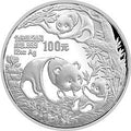 1991版熊貓12盎司銀質紀念幣