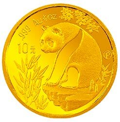 1993版熊貓金銀鉑及雙金屬紀念幣1-10盎司圓形金質紀念幣(P)