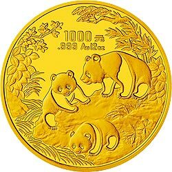 1992版熊貓12盎司金質紀念幣