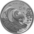 1994版熊貓金銀鉑及雙金屬紀念幣1-2盎司圓形銀質紀念幣