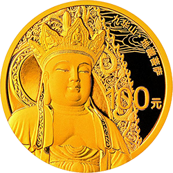 2015中國佛教聖地（九華山）金銀紀念幣7.776克（1-4盎司）圓形金質紀念幣