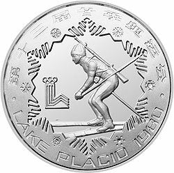 1980第13屆冬奧會金銀銅紀念幣30克圓形銀質紀念幣C