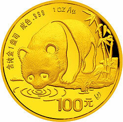1987版熊貓金鉑紀念幣1盎司圓形金質紀念幣