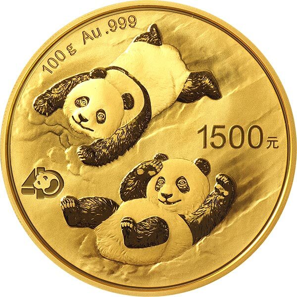 2022版熊貓100克精製金幣