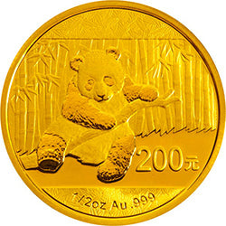 2014版熊貓金銀紀念幣1-2盎司圓形金質紀念幣