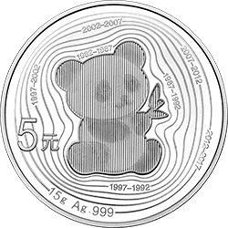 2017中國熊貓金幣發行35周年金銀紀念幣15克圓形銀質紀念幣