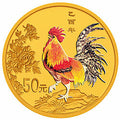 2005中國乙酉（雞）年金銀紀念幣1-10盎司圓形金質彩色紀念幣